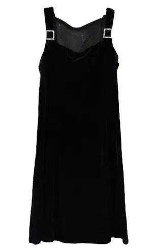 Vintage 90s Scott McClintock black and rhinestone velvet overall dress sz 6