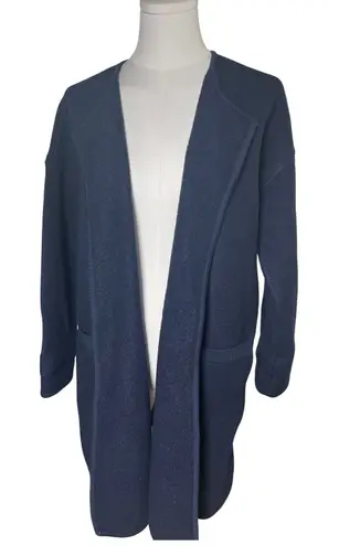 Madewell Minimalist Wool Coatigan Navy Open Front  Quiet Luxury Layering XS thumbnail 1