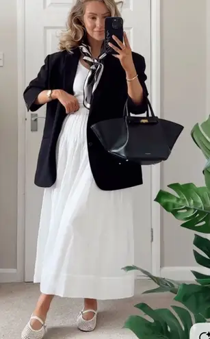 Theory  Easy Midi Skirt White City Poplin - Image 1