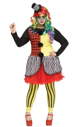 Women’s Freakshow Clown Halloween Costume Size XL 16/18 NEW Red