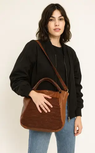 Errelleventidue Leather Large Hobo Purse Crossbody Slouchy Streetwear Bag Italy Brown