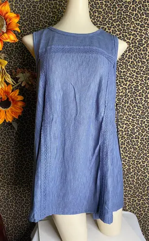 Doe & Rae ✅3/$30✅ NWT  Dusty Blue Sleeveless Tunic Tank Top Blouse | SMALL |