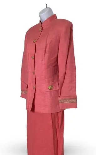 Vintage Deborah Laws Linen Blend Outfit Pink Size 6