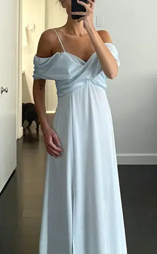 LPA / Revolve Shirred Cross Front Gown in Powder Blue