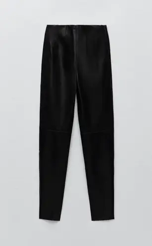 ZARA Black High Wasted faux leather Pants