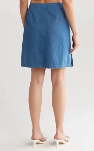 NWT Area Stars Ronnie Wrap Blue Chambray Skirt XS 0