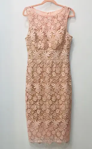 Bisou Bisou Blush Pink Lace dress size 8.