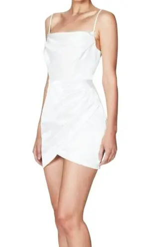 Nookie Dream Draped Mini Satin Dress Ivory White Size Large NWT