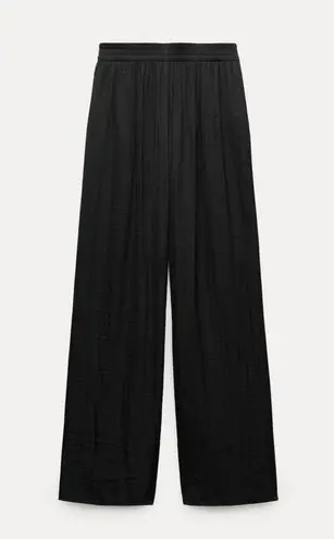 ZARA Satin Effect Elastic Waist Pants