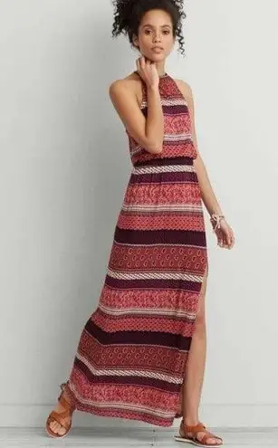 American Eagle Soft & Sexy high neck boho maxi dress size large