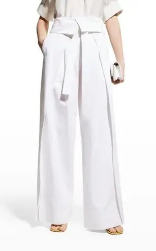 ALC Frank A.L.C. Emilio White Foldover Tie Waist Wide Leg Pants Size 0 NWD
