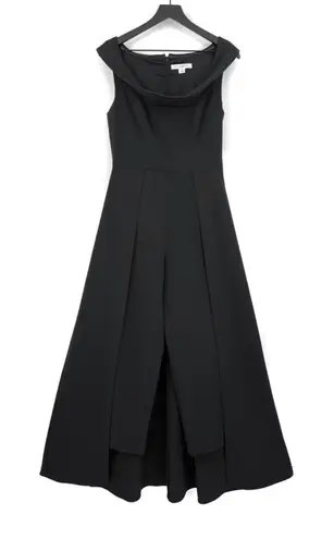 Kay Unger NWT Anais Jumpsuit w/Train Black 6