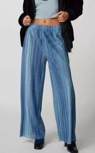 Urban Renewal Urban Outfitters Renewal Parties Remnants Shimmer Plisse Pant Medium Wide Leg