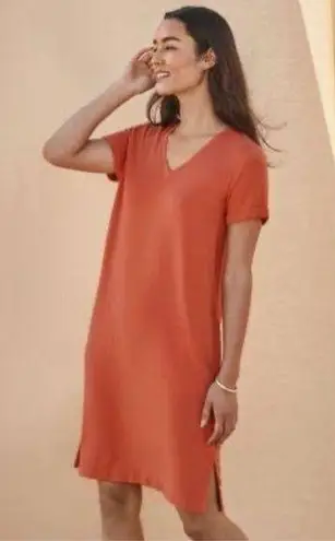 Garnet Hill  Salmon Colored Everyday T-Shirt Dress - size Large