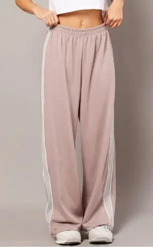 NWT Prince Break Point FLlcTrack Pant Small Dusty Pink, White Pink