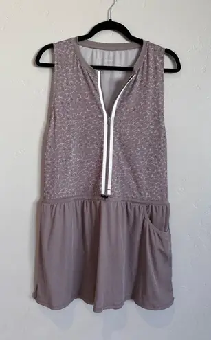 Varley Lagoda Womens Tennis Dress Taupe Cluster Leopard large