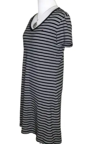 Tommy Hilfiger  Black & White Striped Short Sleeve Stretch Shirt Dress SP