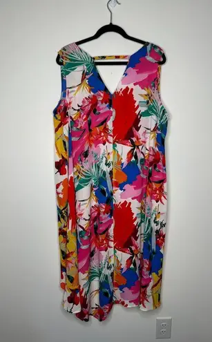 cupio  Flowy Tropical Floral Dress 1X