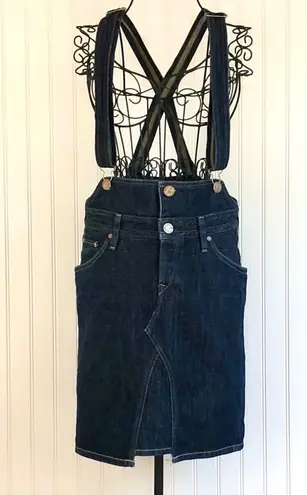 Levi’s Lady Style Blue Denim Suspender Skirt Size XS