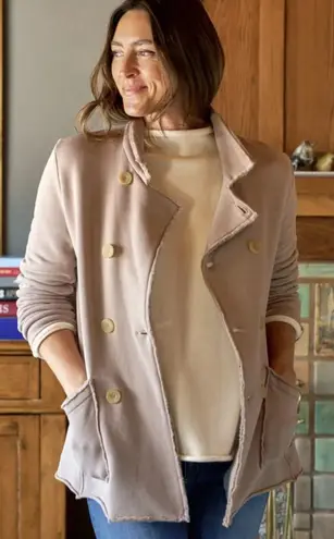 FRANK & EILEEN Belfast Triple Fleece Peacoat Beige Taupe Small Minimalist Career