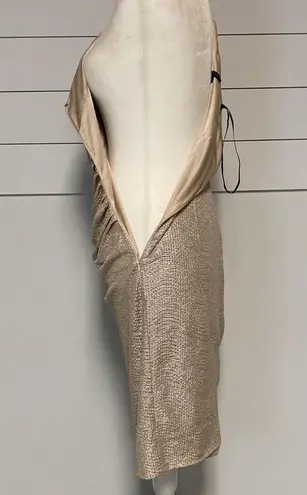 David Meister Metallic One-Shoulder Cocktail Dress