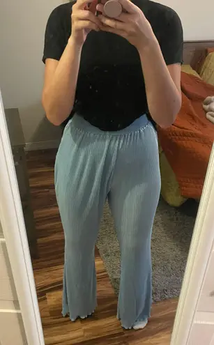 Nasty Gal Ruched Blue Flare Pants