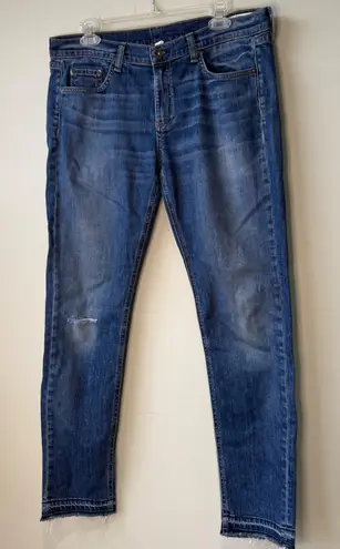Rag and Bone Rag Bone Jean Womens 30 Distressed Straight Leg Blue Denim Frayed Hem - Image 1