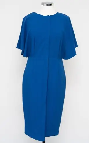 Black Halo . Holland Flutter-sleeve Button-down Midi Dress.