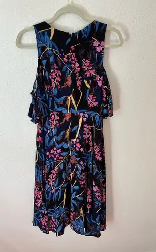 Maeve ANTHROPOLOGIE  Elia Floral Cold Shoulder Dress Size 4