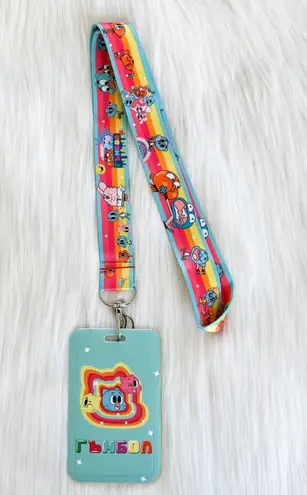 Gumball lanyard with Id/ card holder Blue