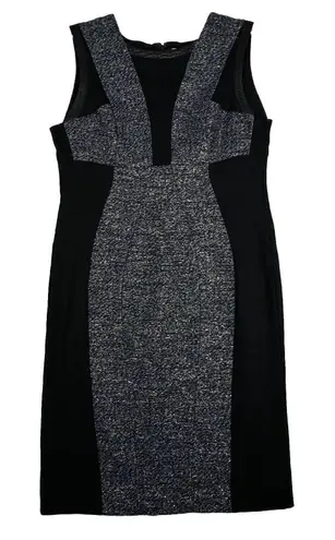 Yoana Baraschi Dress Women 12 Gray Black Yellow Marled Sheath Career Business