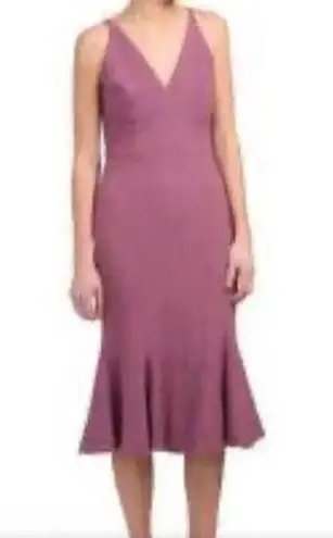 Dress the Population Midi Isabelle Crepe Mermaid Dress Purple Orchid Size XS