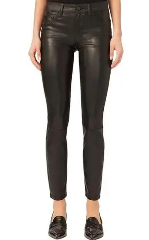 DL1961  Florence Skinny Mid Rise Instasculpt Ankle Leather Pant Poseidon Black 30