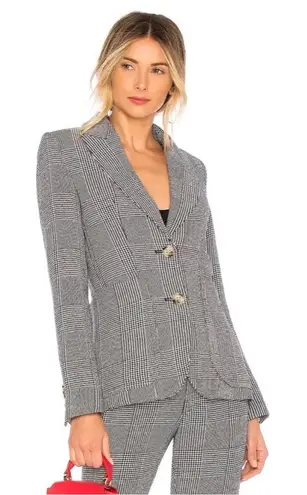 Smythe NWT | Portrait Neck Blazer in Prince Of Wales | 2 Black