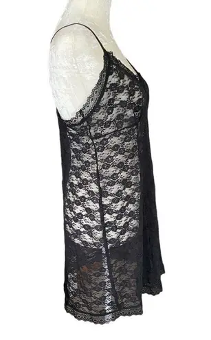 secret treasures Sleepwear women's medium 8-10 black lace lingerie chemise slip