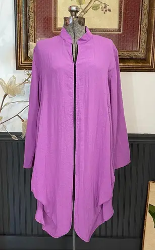 Fridaze 100% Linen Redefined Zip Lagenlook Coastal Lightweight Jacket