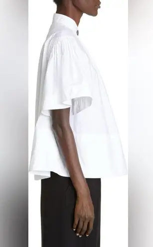 Proenza Schouler Pintuck Pleat Cutout Cotton Poplin Blouse Top short sleeves