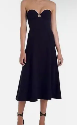 Zimmermann Crepe Strapless Dress in Navy NEW