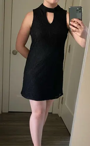 Lily Star black lace keyhole mini dress