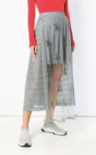 Stella McCartney embellished lace high low skirt