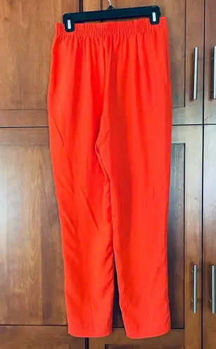 Milly Pants Tapered Leg Half Elastic Waist Pull On Orange Size Small