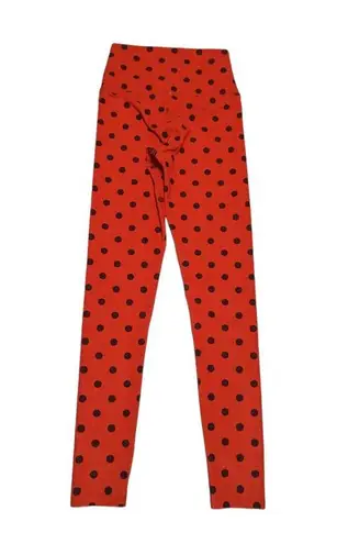 Beach Riot Ayla Polka Dot Leggings Red Ribbed Womens X-Small Activewear Workout