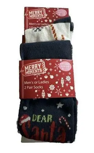 Holiday Novelty Socks Merry Moments Ladies 2 Pair Size 4