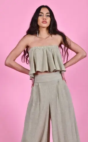 Otis & Maclain Florence Palazzo Pants Matching set Tan Size XS