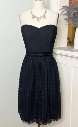 White House | Black Market  Polka Dot Tulle Strapless Fit & Flare Dress 8 Nwt