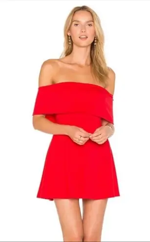 LPA x Revolve off the shoulder red mini dress size medium