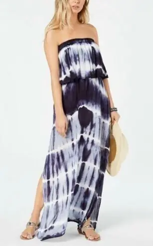 Raviya NWT Navy Tie Dye Strapless Maxi Swimsuit Cover Up Size Small