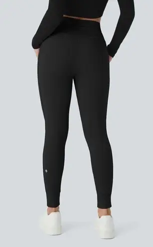 Halara Softlyzero Plush High Waisted Drawstring Full Length Joggers Black XS P