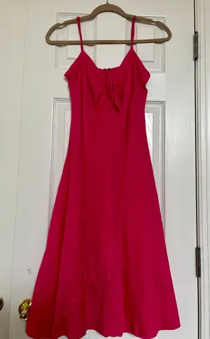 Isaac Mizrahi For Target | Hot Pink Spaghetti Strap MIDI Dress