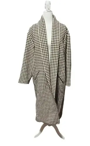 NILI LOTAN Houndstooth Kidman Coat Brown Size L